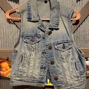 american eagle denim vest medium